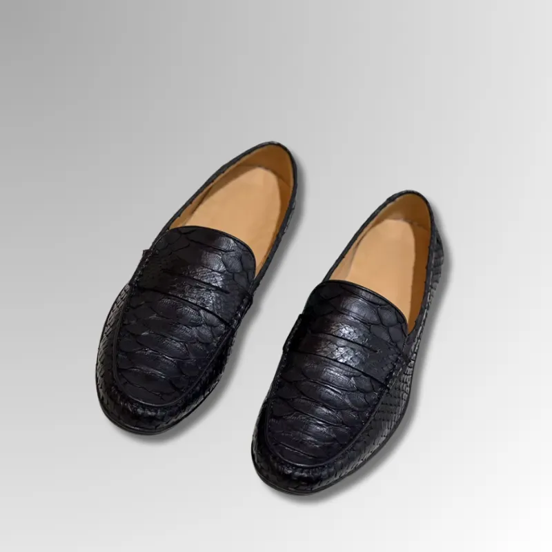 Python Snake Leather Loafers