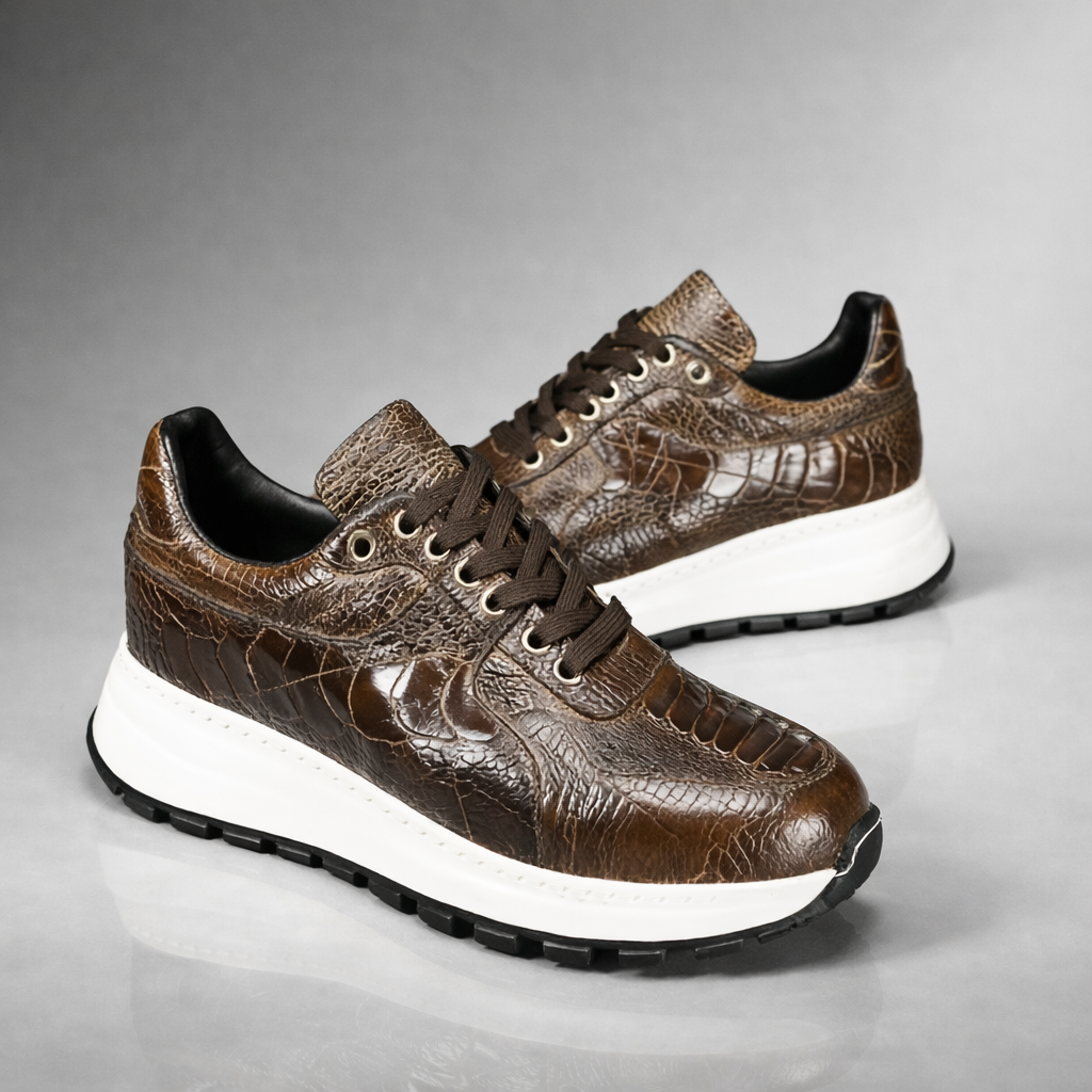 Strider Ostrich Leather Sneakers – Giuseppe Lombardi Luxury