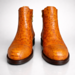 Ostrich Skin Ankle Boots