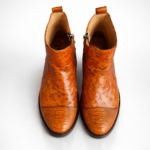 Ostrich Skin Ankle Boots