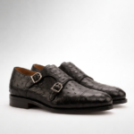 ostrich leather double monk