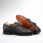 ostrich leather double monk