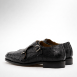 ostrich leather double monk