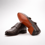ostrich leather double monk