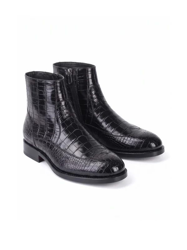 Aosta Crocodile Ankle Boot