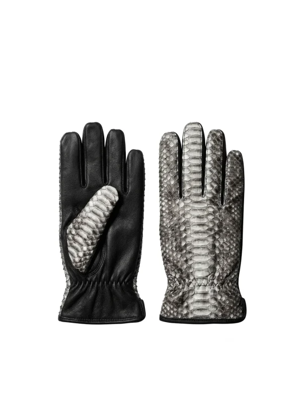 Black Bardini Python Gloves, draped