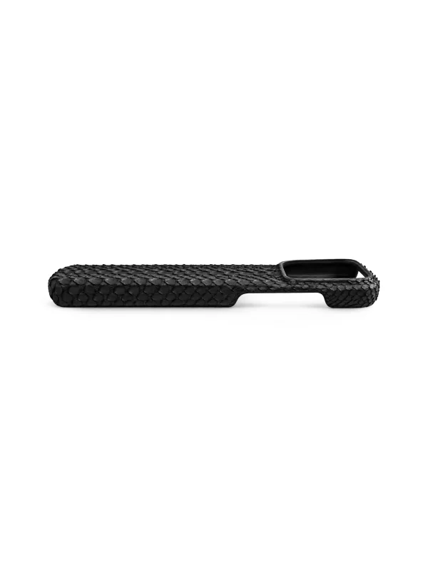 Black Bellagio Python iPhone Case, angled view
