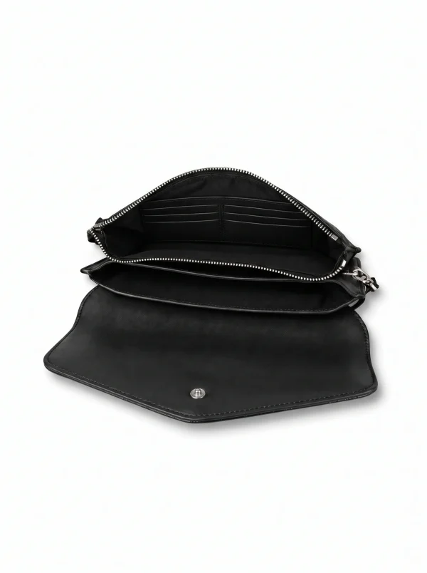 Black Brancaster Crocodile Envelope Clutch, rear view