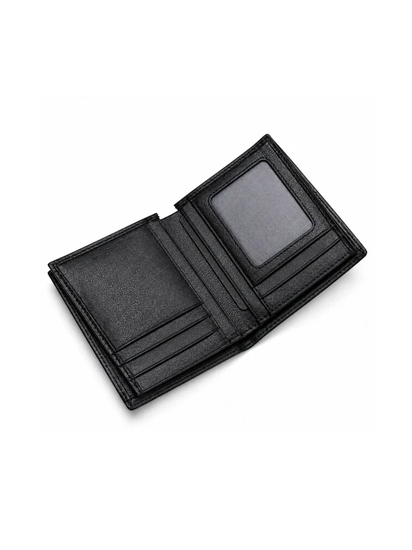 Black Castello Python Compact Wallet, open interior