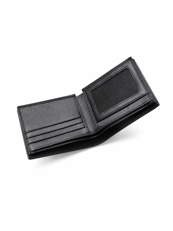 Black Castello Python Compact Wallet, open interior