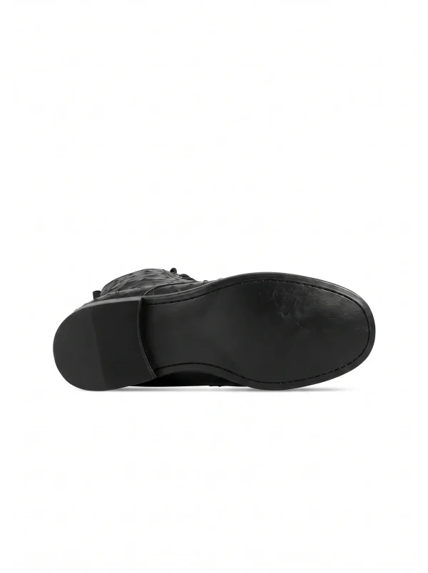 Black Cortona Ostrich Ankle Boots, sole