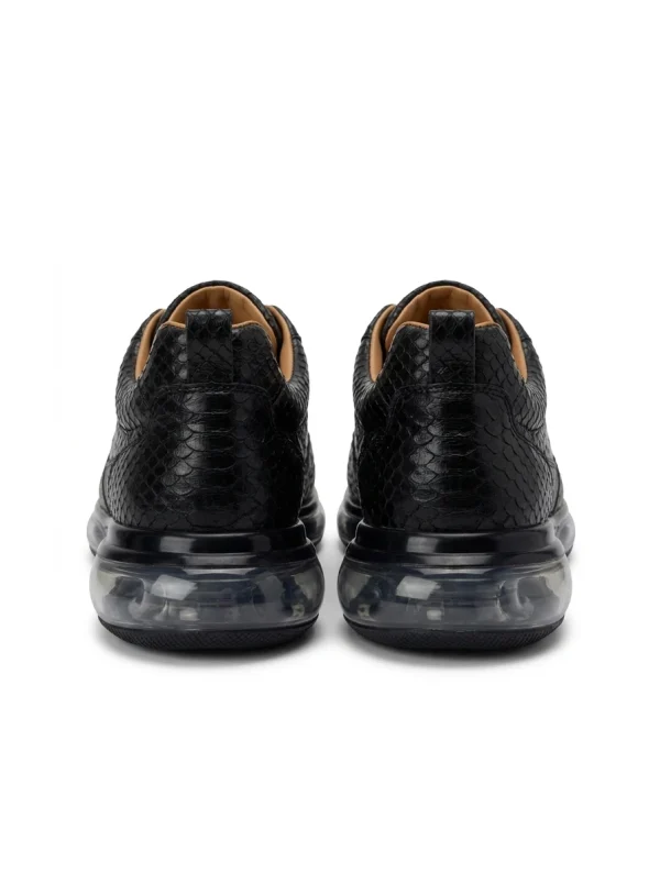Black Lancaster Python Sneakers, rear view