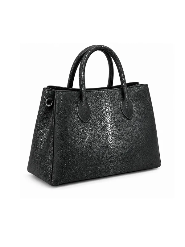Black Murano Stingray Tote, strap detail