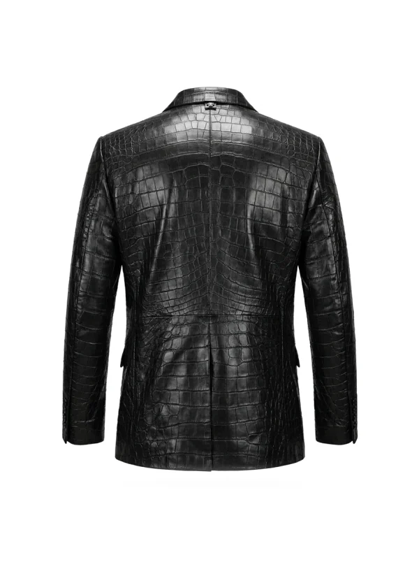 Black Navigli Crocodile Blazer, back view