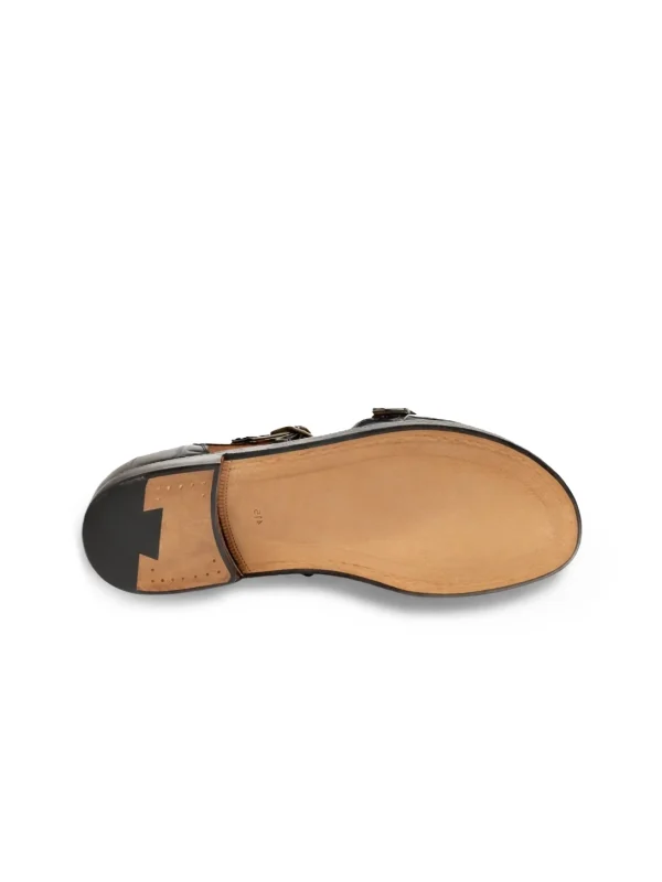 Black Palladio Alligator Monk Strap Shoes, sole