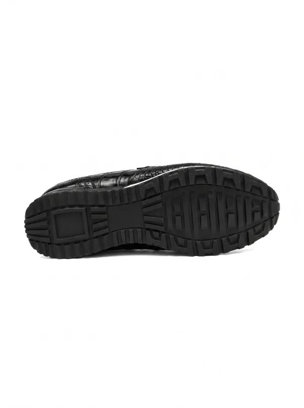 Black Portofino Crocodile Running Loafer, sole