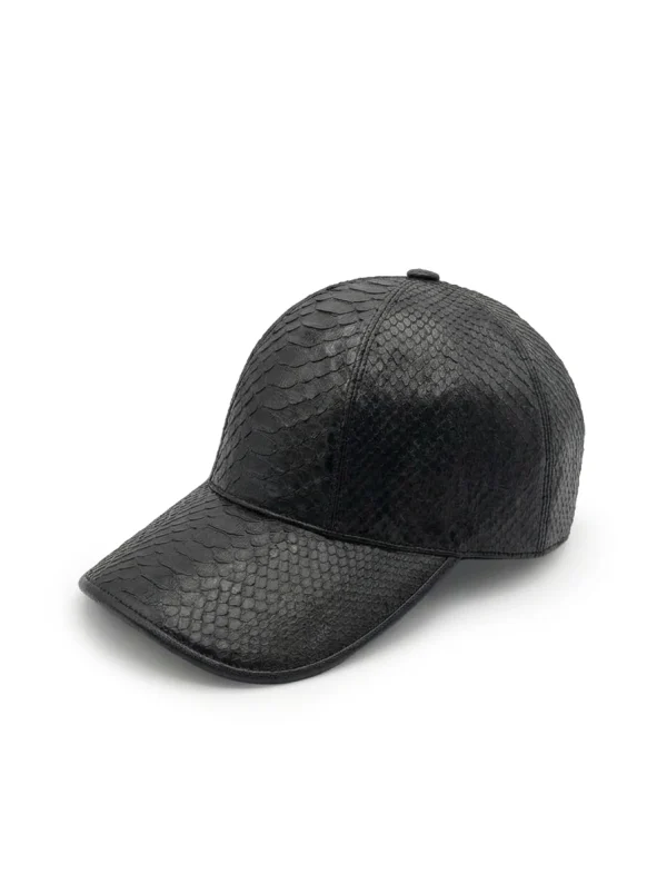 Black Rapallo Python Cap, side profile