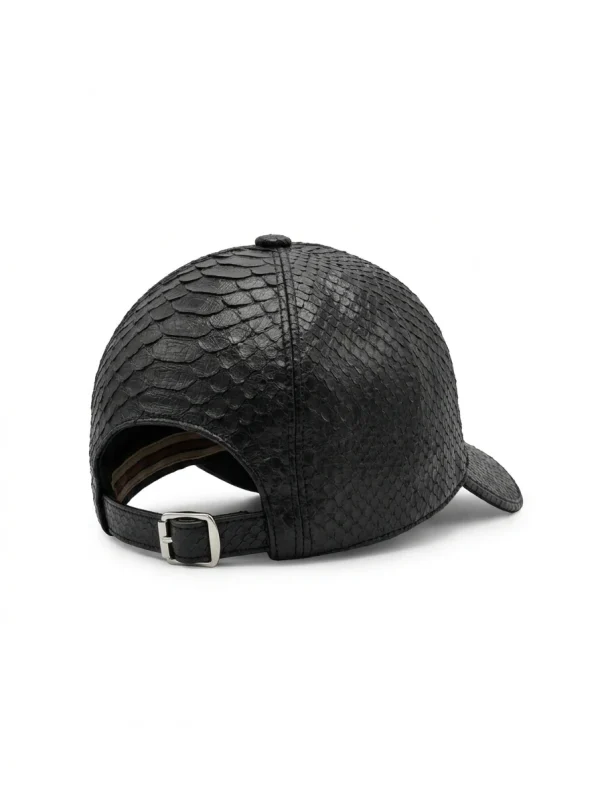 Black Rapallo Python Cap, rear view