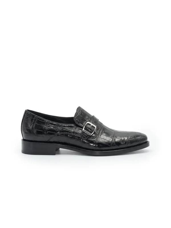 Black Ravenhurst Crocodile Belt, side profile