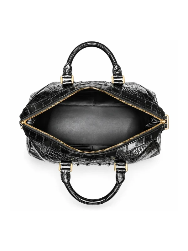 Black Ravenhurst Crocodile Duffle Bag, rear view
