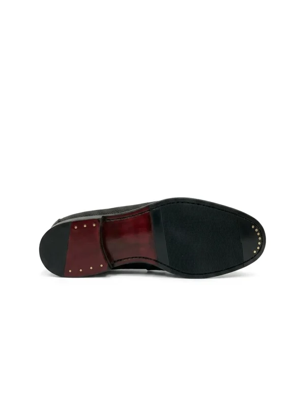 Black Regalino Lizard Penny Loafers, sole