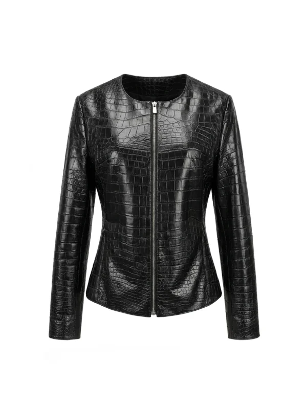 Solferino Crocodile Collarless Jacket
