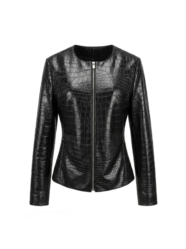 Solferino Crocodile Collarless Jacket