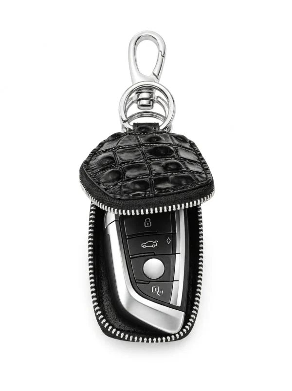 Black Spoleto Crocodile Key Case, open with key