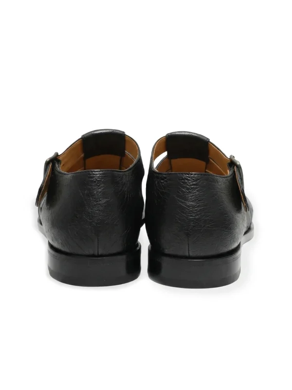 Black Valdovino Ostrich Sandals, rear view