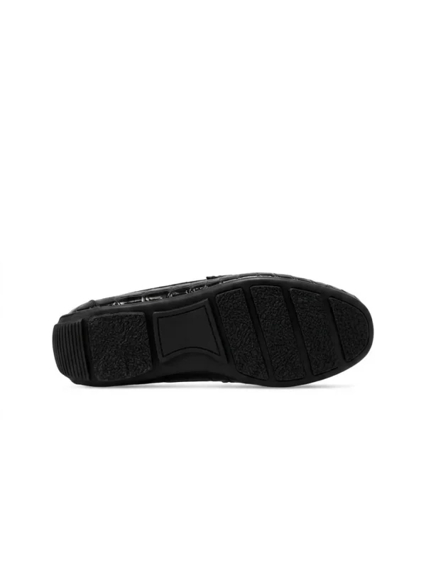 Black Valentino Alligator Slip-On Loafers, sole