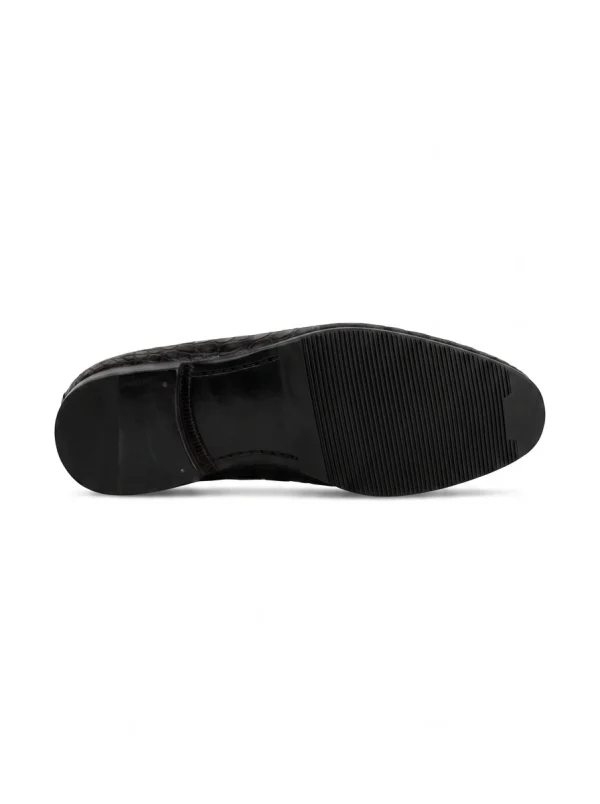 Black Valentino Crocodile Loafers, sole