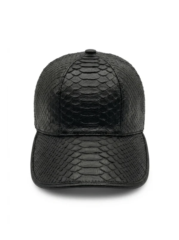 Black Valentino Python Baseball Cap, three-quarter view
