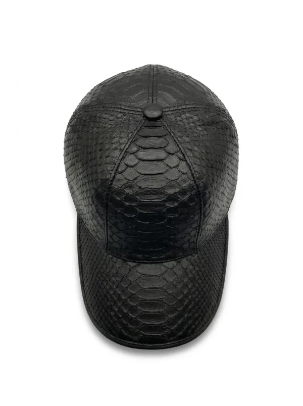 Black Valentino Python Baseball Cap, top view