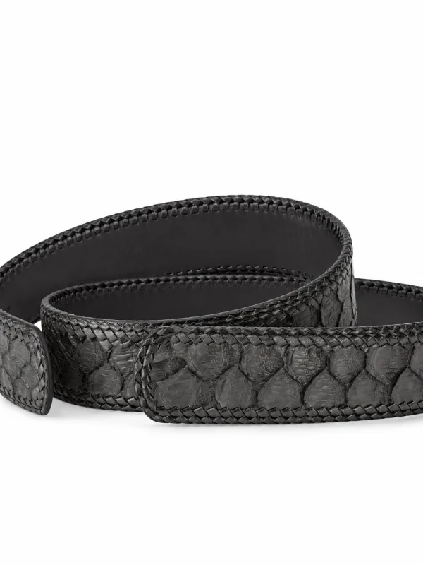 Black Valentino Python Belt, draped