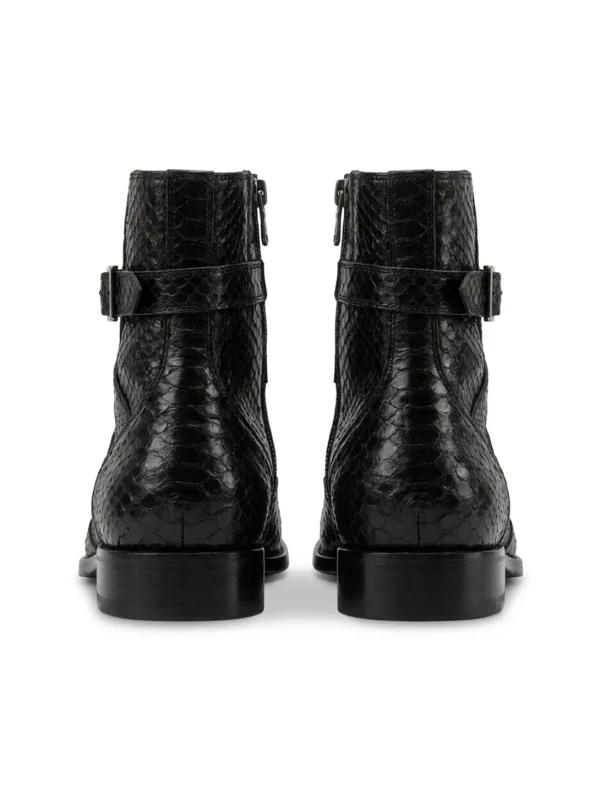 Black Vittoriosa Python Ankle Boots, rear view