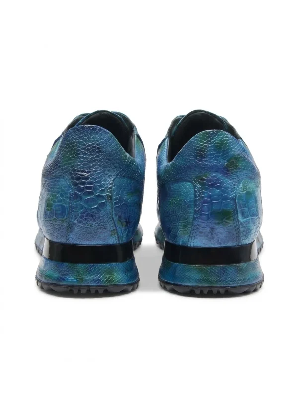 Blue Aristano Ostrich Sneakers, rear view