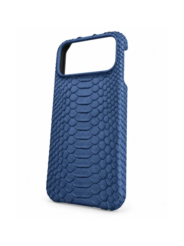 Blue Bellagio Python iPhone Case, three-quarter view