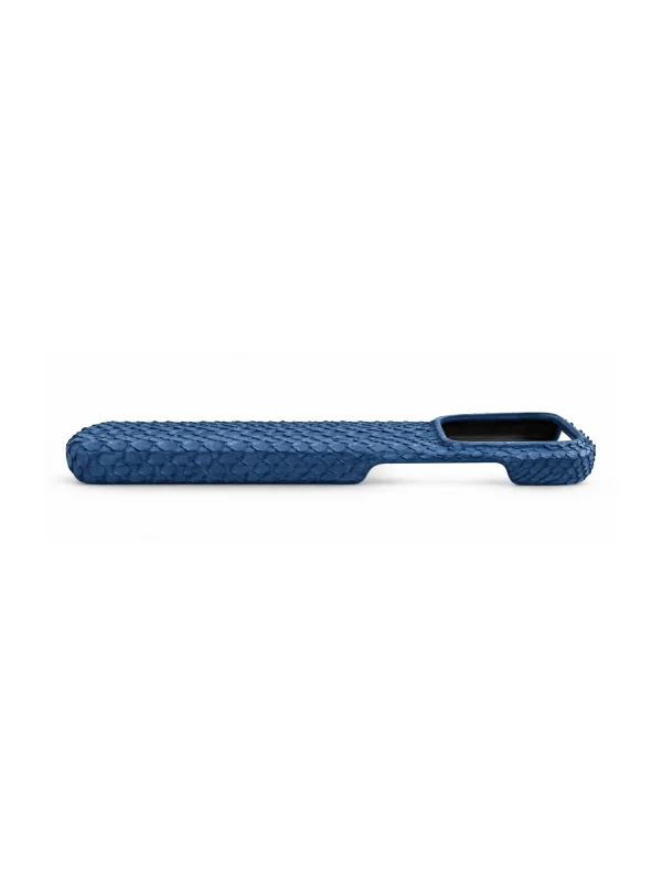 Blue Bellagio Python iPhone Case, angled view