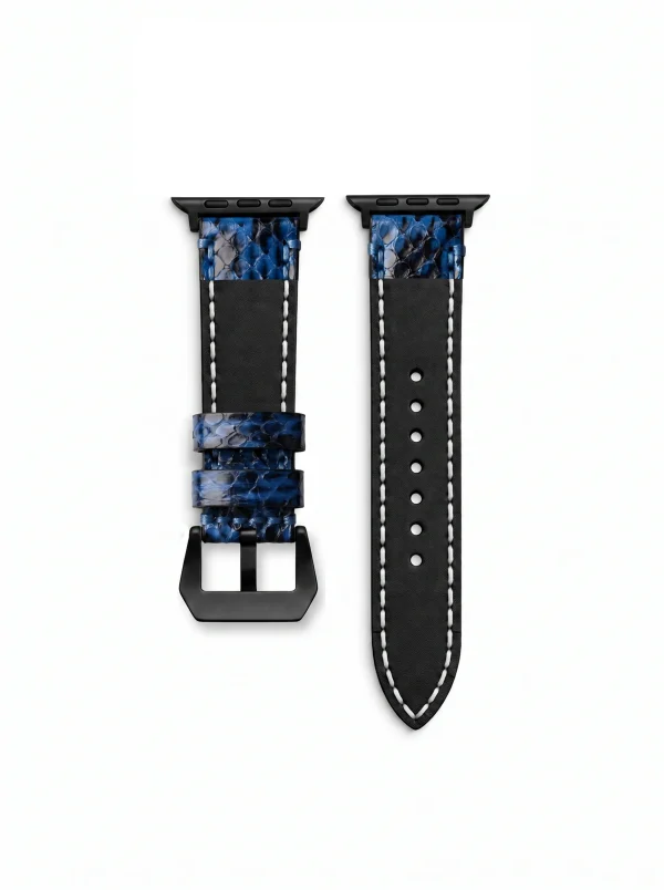 Blue Monforte Python Watch Strap, lining