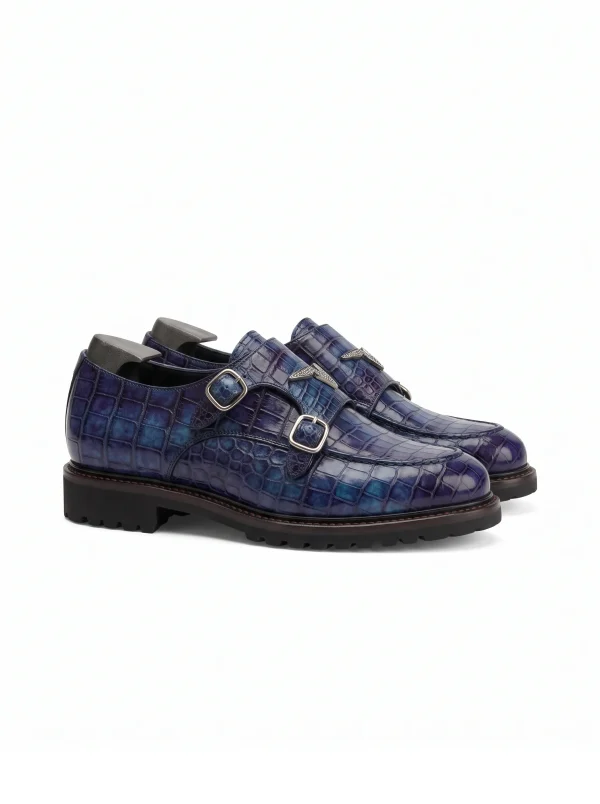 Ravenna Alligator Double Monk Shoes