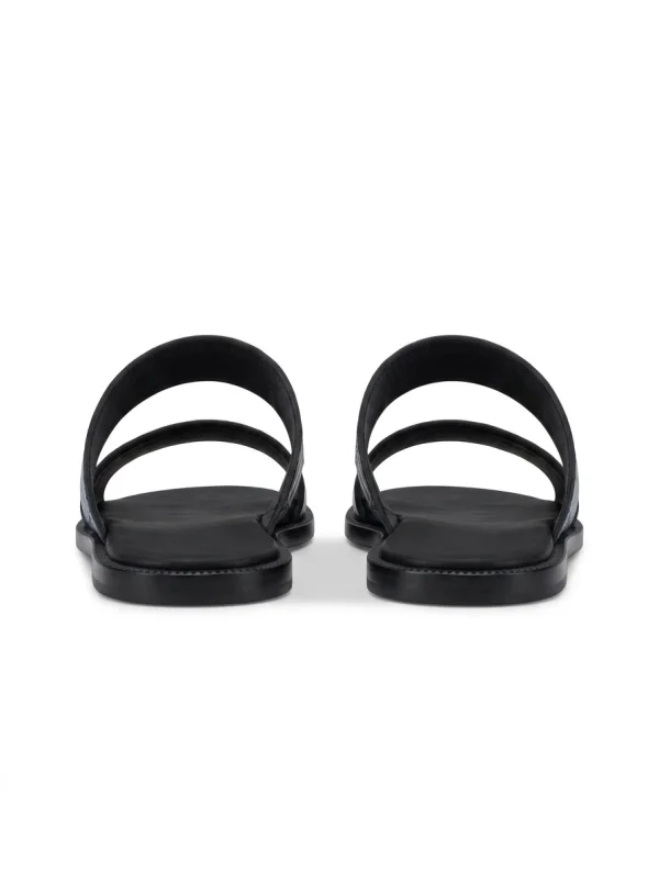 Blue Sapphire Montague Crocodile Slides, rear view