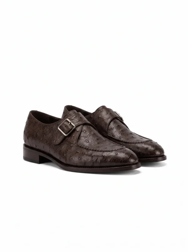 Bardolino Ostrich Monk Strap Shoes