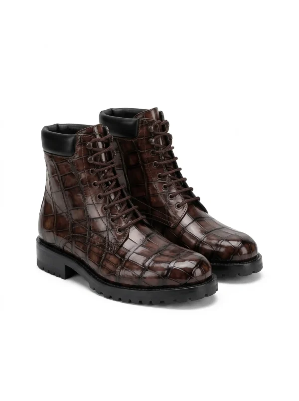 Cortina Alligator Lace-Up Boot
