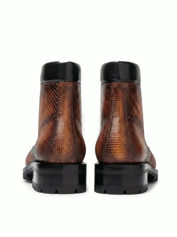 Brown Grosvenor Lizard Boots, rear view