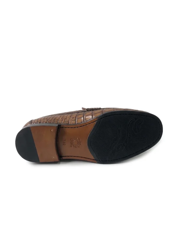 Brown Lancaster Alligator Loafers, sole