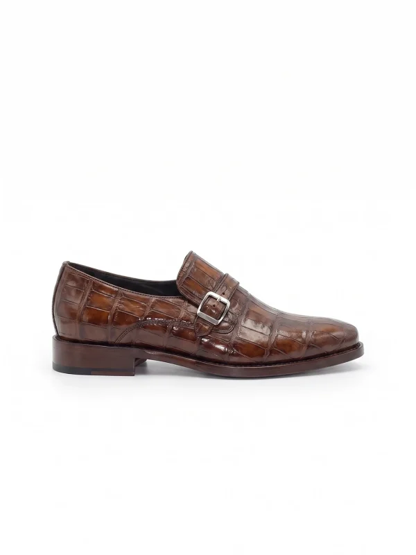 Brown Ravenhurst Crocodile Belt, side profile