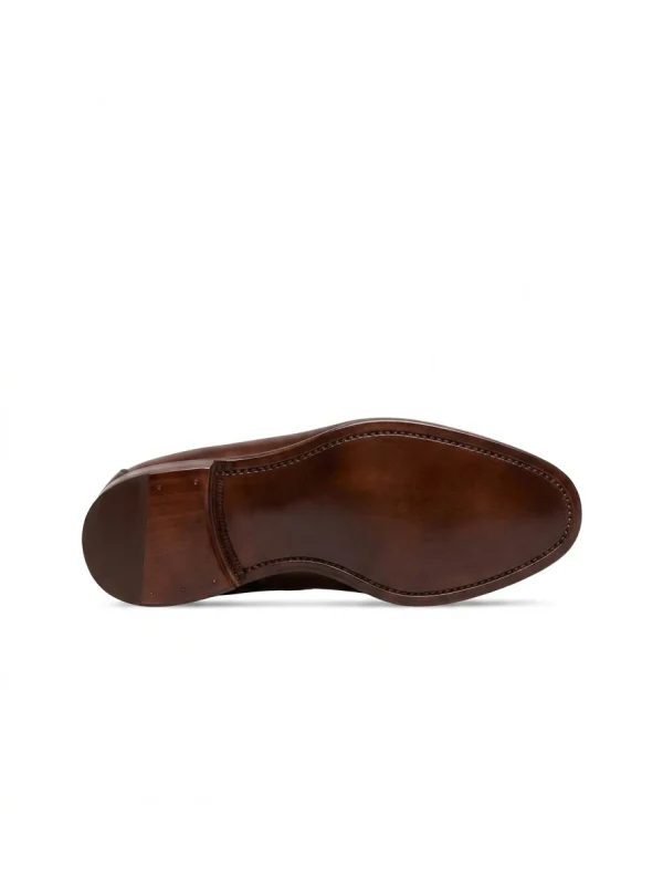 Brown Sorrento Alligator Tassel Loafer, sole