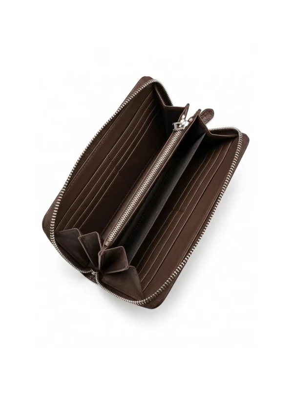 Brown Spoleto Alligator Clutch Wallet, rear view