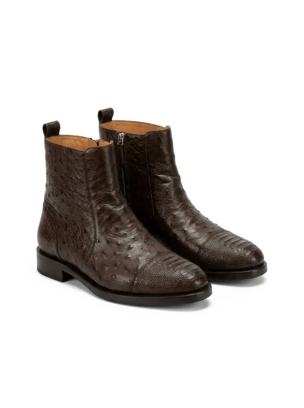 Bormio Ostrich Ankle Boot