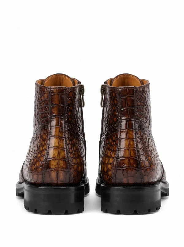 Brown Verona Crocodile Wingtip Oxford, rear view
